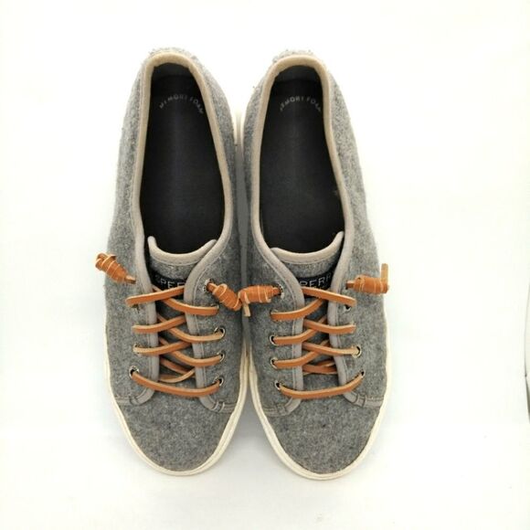Sperry Top Sider Cliffside Wool Platform Sneakers Shoes Women's Size 6.5 Grey - Picture 6 of 8